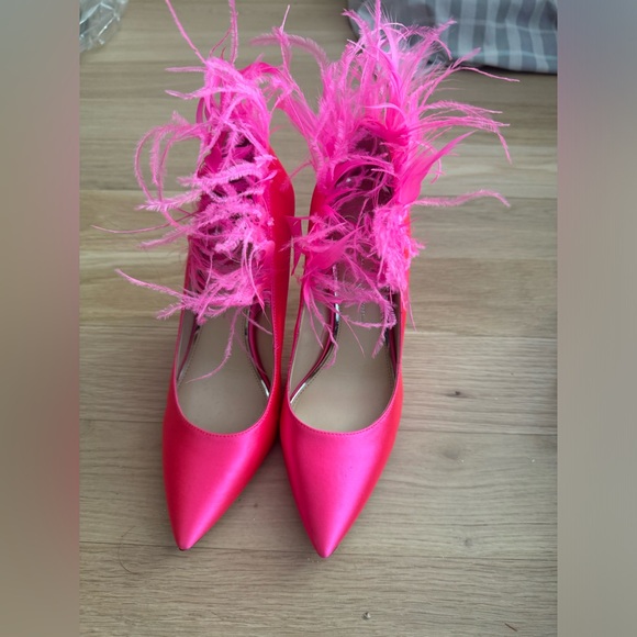 Pink Ostrich Feather Heels - Picture 2 of 8